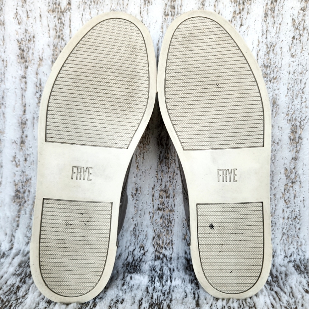 Frye "Gemma Kiltie" Gray Suede Wingtip Fringe Slip On Sneaker | Women's Size 7 - Picture 9 of 11